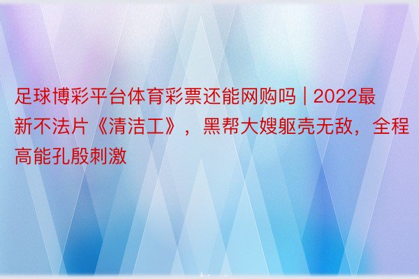 足球博彩平台体育彩票还能网购吗 | 2022最新不法片《清洁工》，黑帮大嫂躯壳无敌，全程高能孔殷刺激