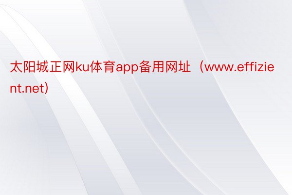 太阳城正网ku体育app备用网址（www.effizient.net）